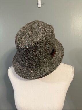 Jonathan Richard Ireland Donegal Tweed Walking Hat Gray Green Speckle Wool 7 5/8